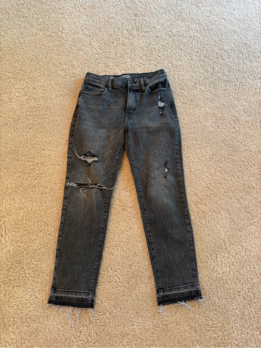 a.n.a Men's Black Distressed Boyfriend Jeans